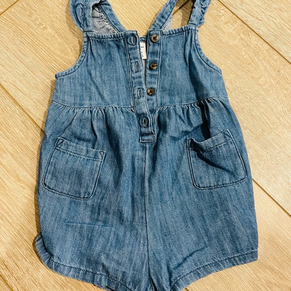 Denim romper 6-12 mo